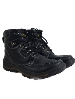 Keen NoPo Waterproof Black Leather Mens Hiking Ankle Boots Size 9